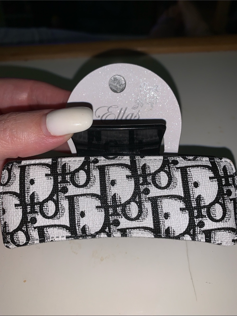 Monogram fashion Hair Claw Clip